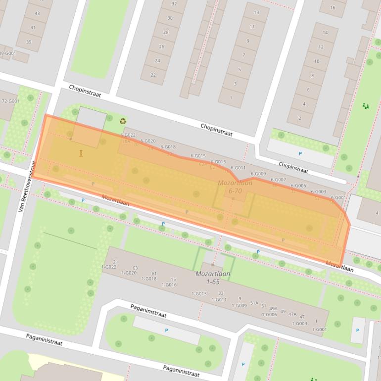 Kaart van postcodegebied 6904GH.