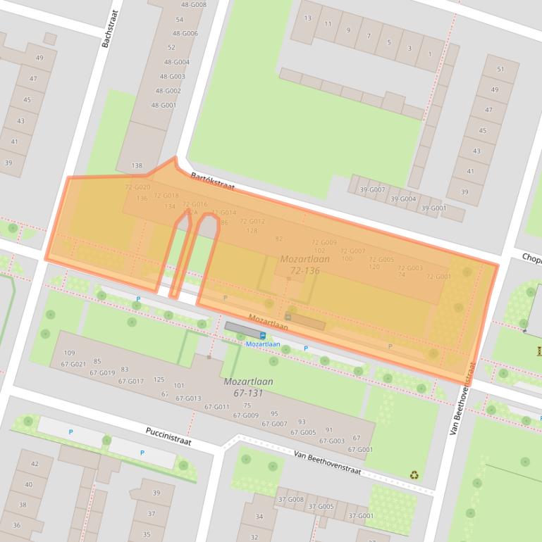 Kaart van postcodegebied 6904GJ.