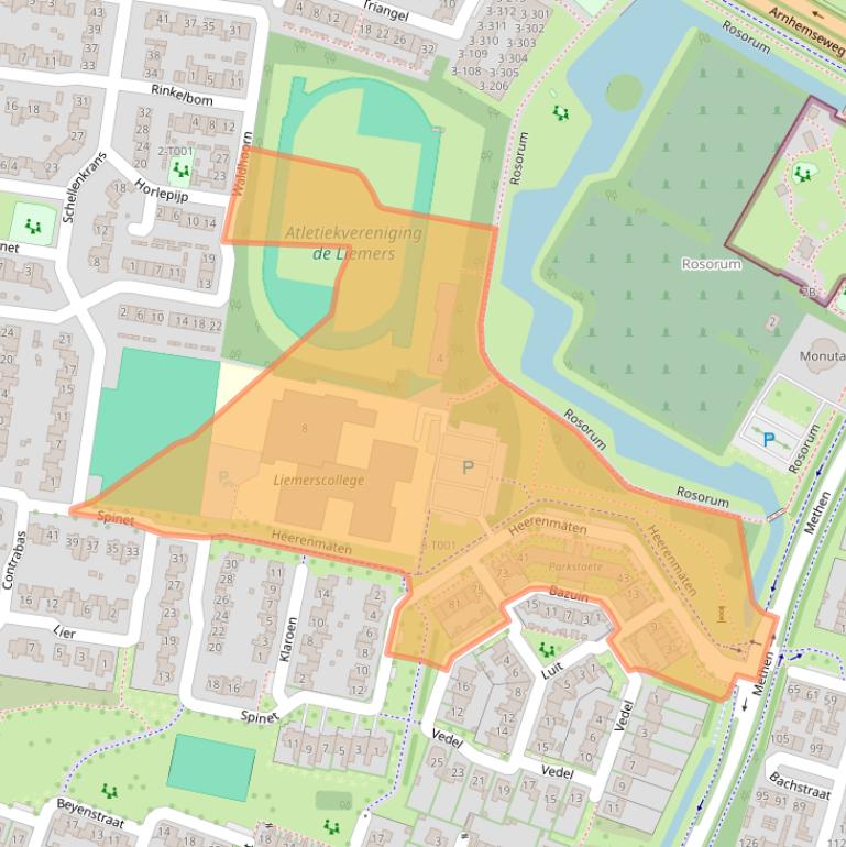 Kaart van postcodegebied 6904GZ.