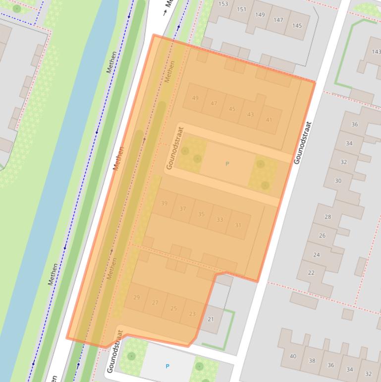 Kaart van postcodegebied 6904HB.