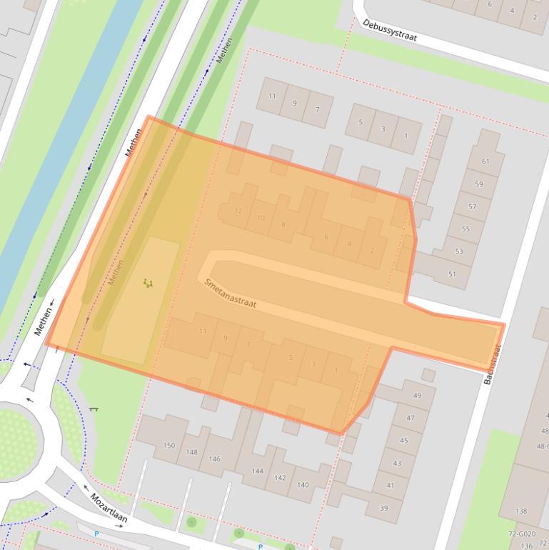 Kaart van postcodegebied 6904HE.