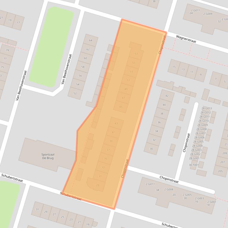 Kaart van postcodegebied 6904JB.