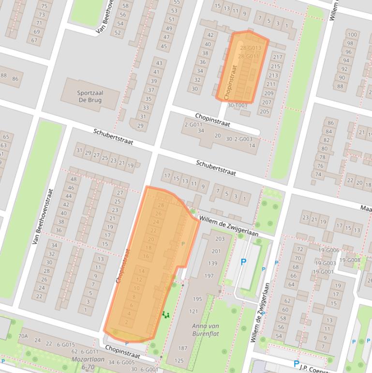 Kaart van postcodegebied 6904JD.