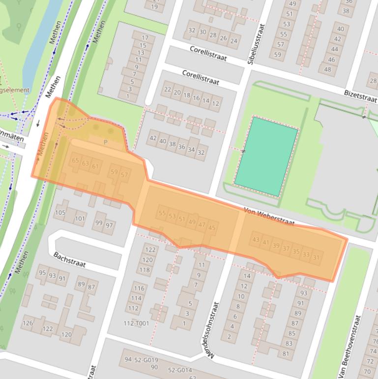 Kaart van postcodegebied 6904KC.