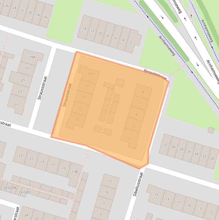 Kaart van postcodegebied 6904KW.