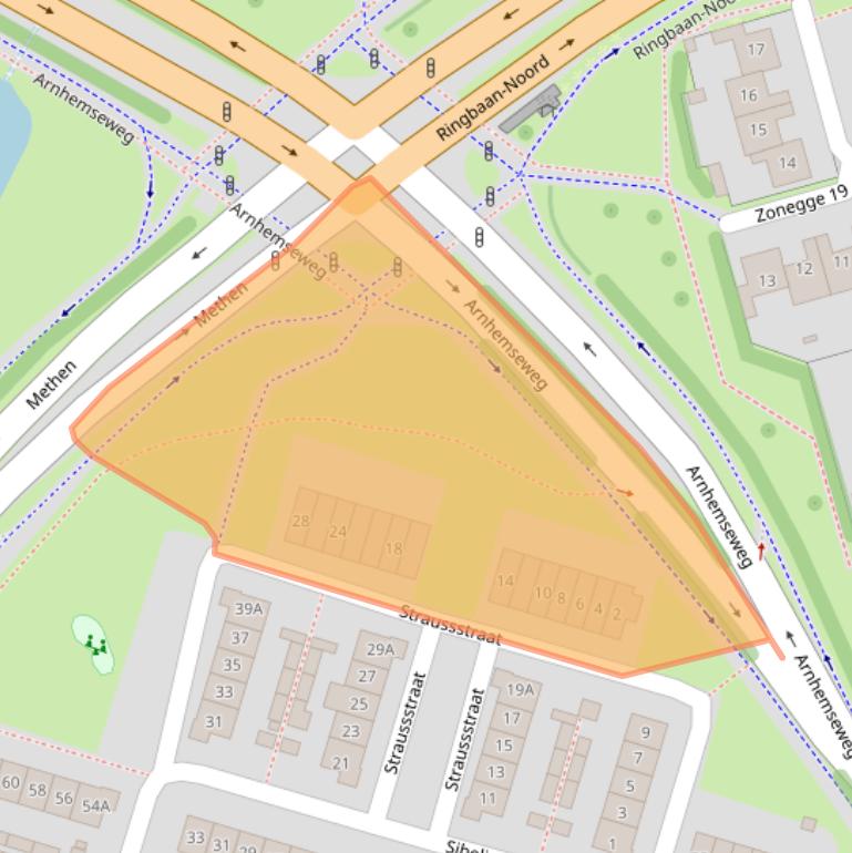 Kaart van postcodegebied 6904KZ.