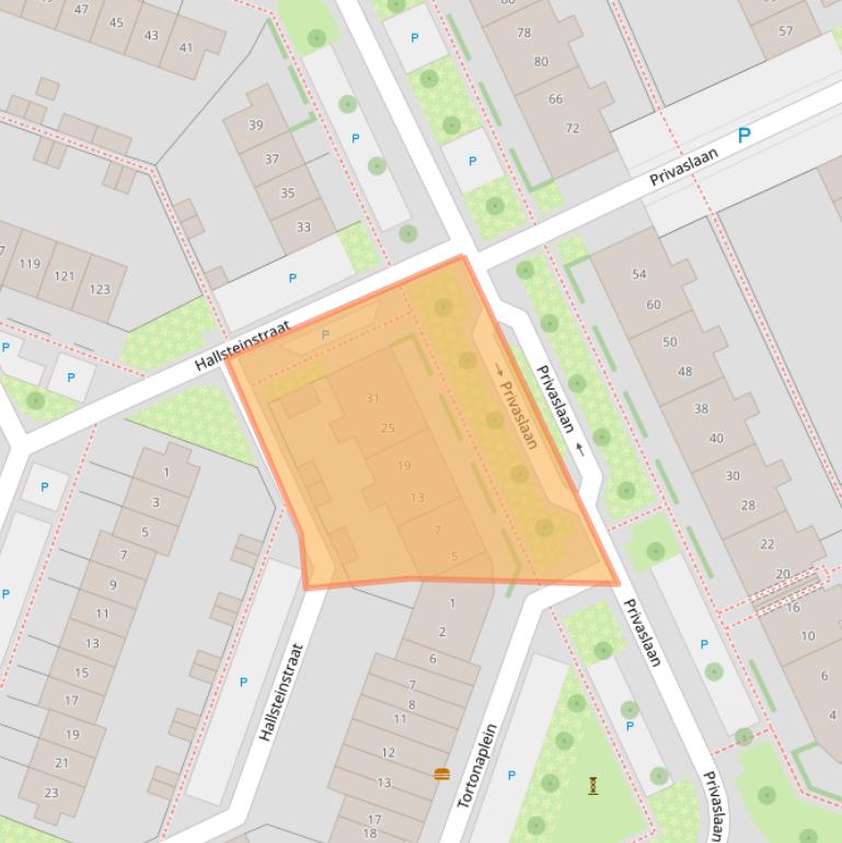 Kaart van postcodegebied 6904LC.