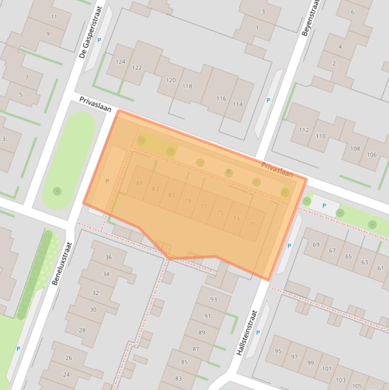 Kaart van postcodegebied 6904LE.