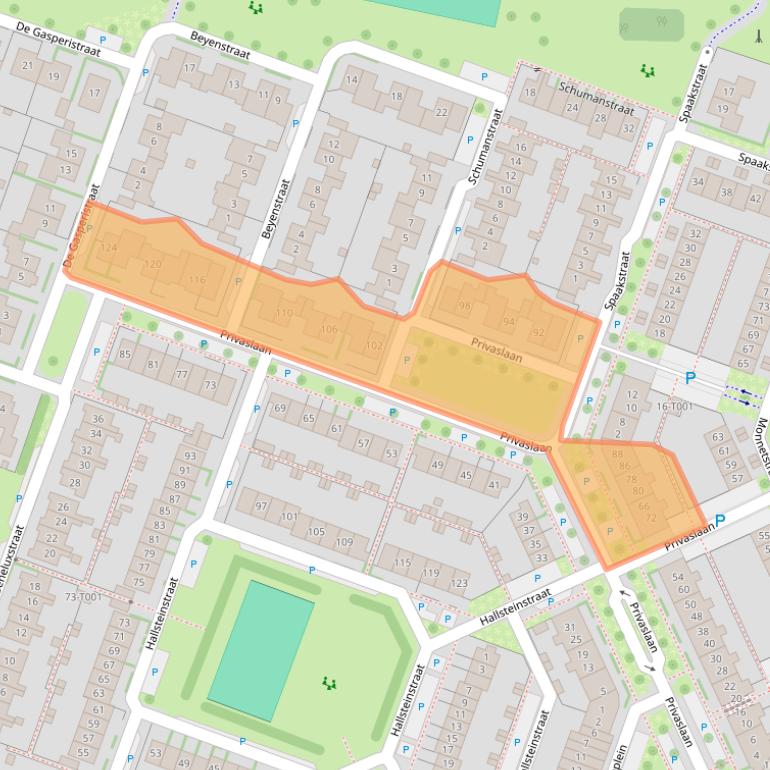 Kaart van postcodegebied 6904LJ.