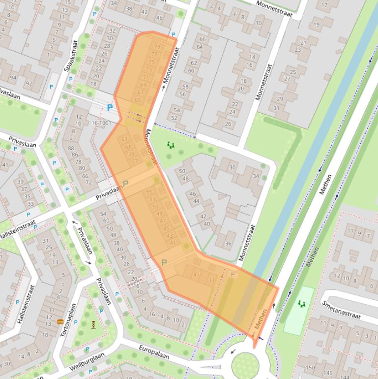 Kaart van postcodegebied 6904LR.