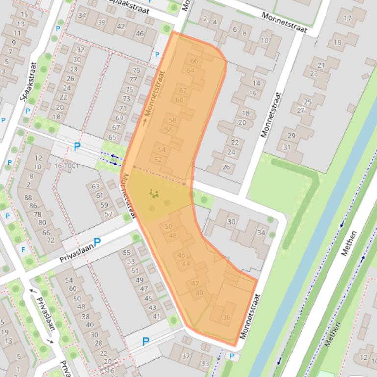 Kaart van postcodegebied 6904LT.
