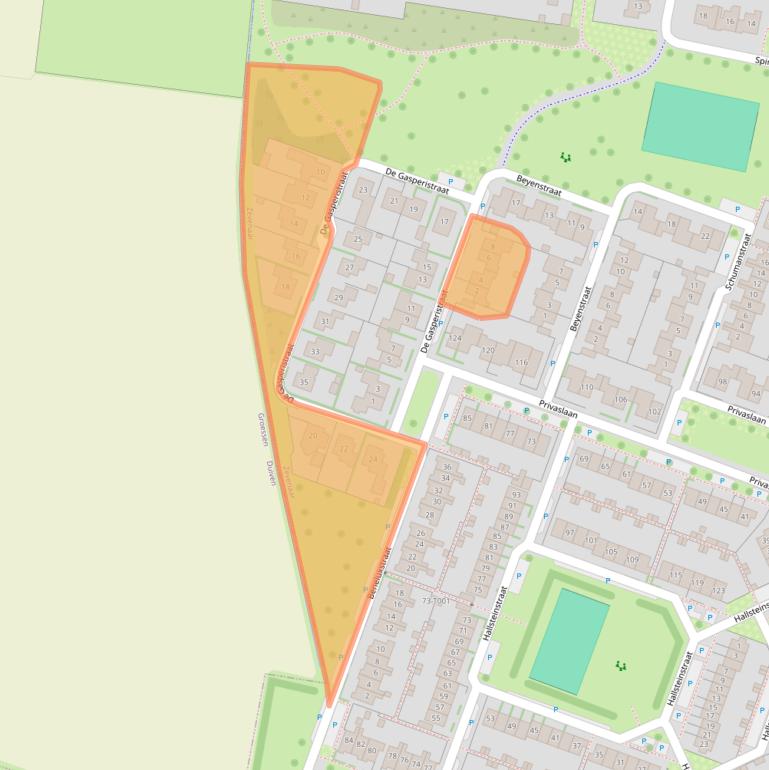 Kaart van postcodegebied 6904LW.