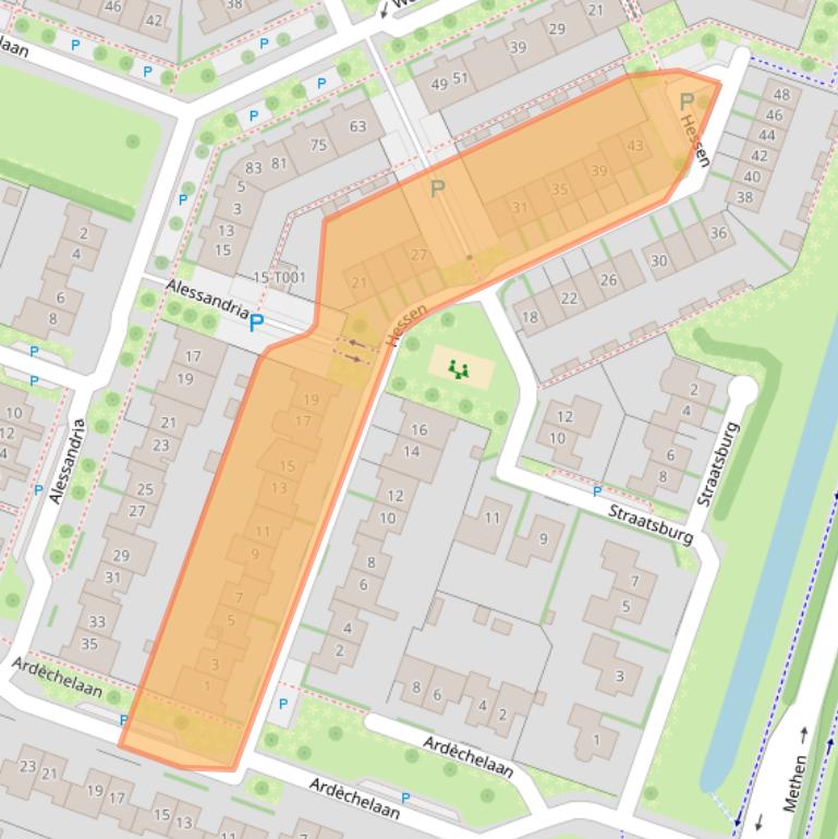 Kaart van postcodegebied 6904MH.