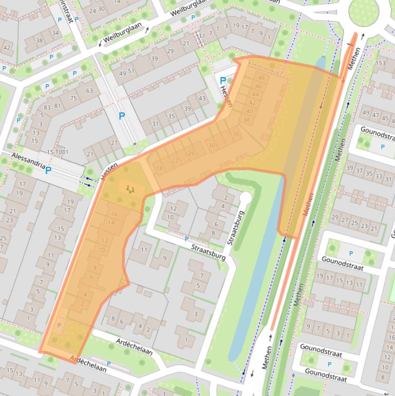Kaart van postcodegebied 6904MJ.