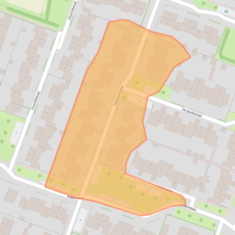 Kaart van postcodegebied 6904ND.