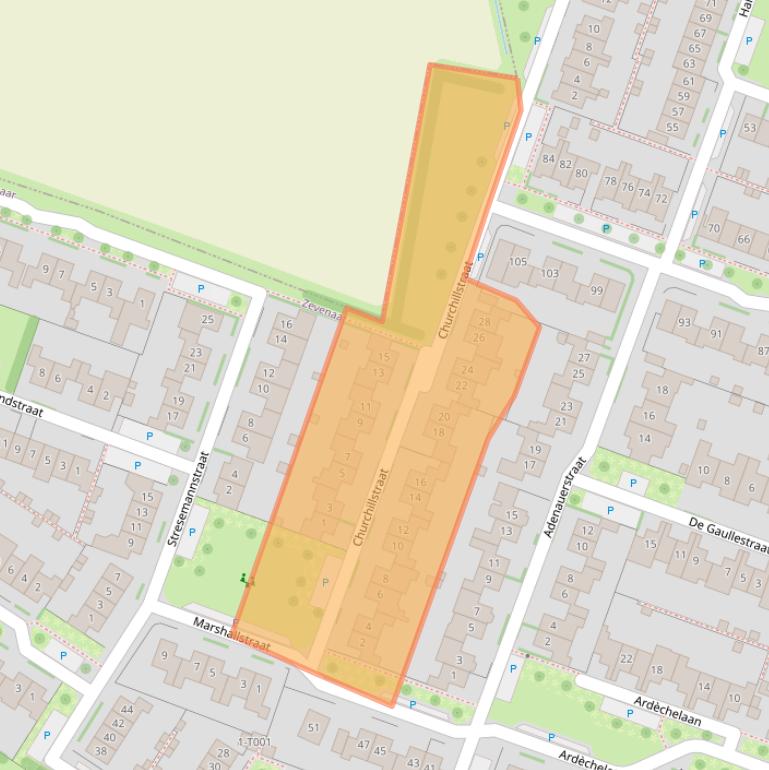 Kaart van postcodegebied 6904NE.