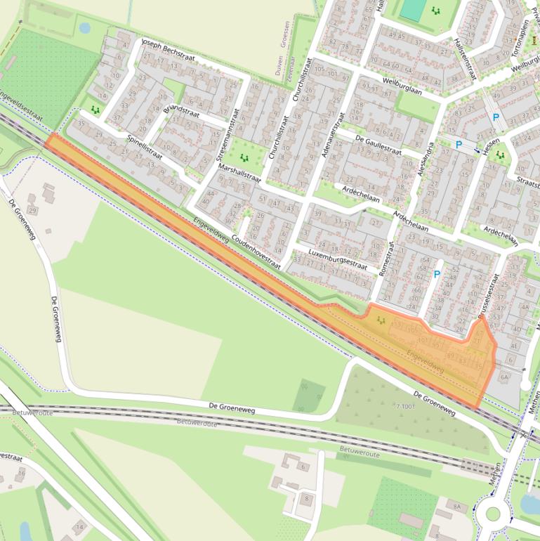 Kaart van postcodegebied 6904NK.