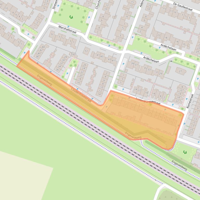 Kaart van postcodegebied 6904NN.