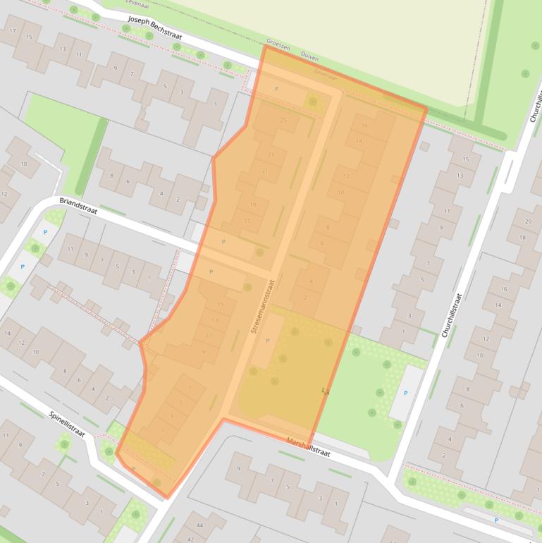 Kaart van postcodegebied 6904NT.