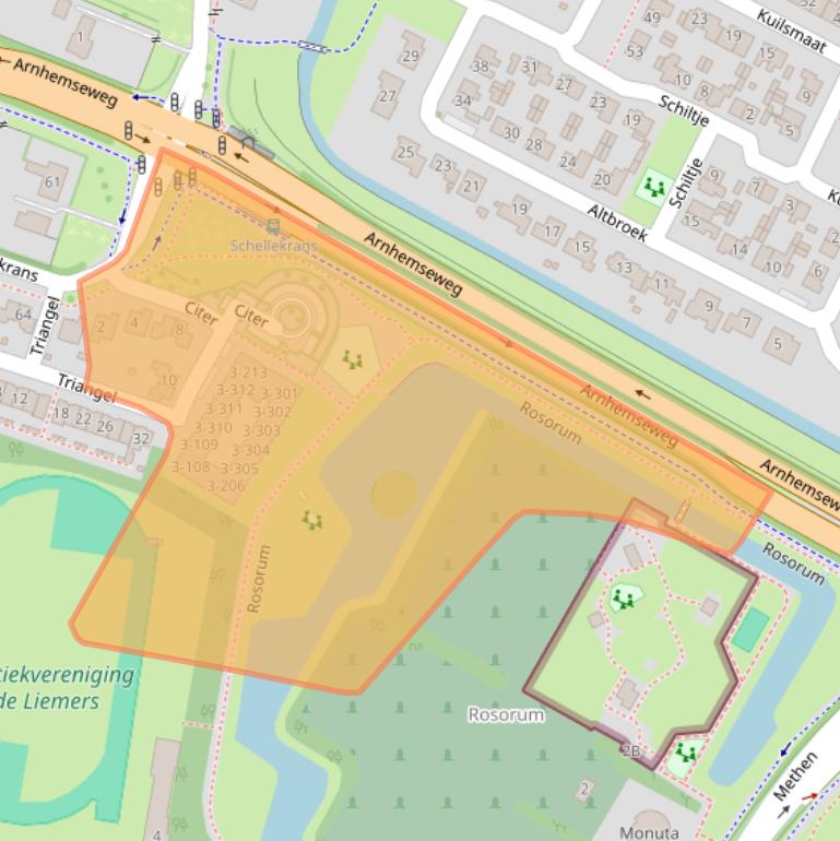 Kaart van postcodegebied 6904PW.