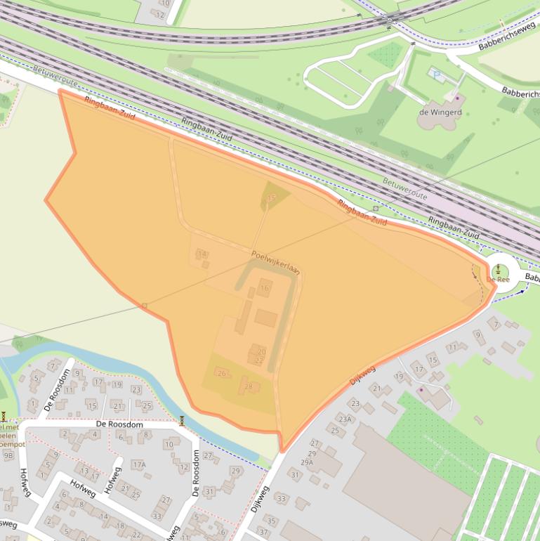 Kaart van postcodegebied 6905BE.