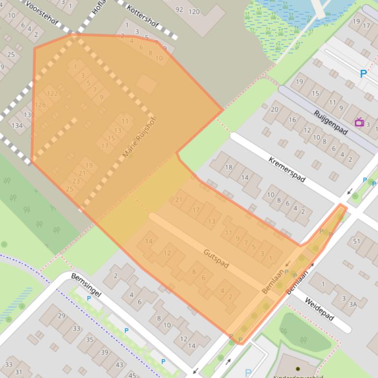 Kaart van postcodegebied 6905VK.