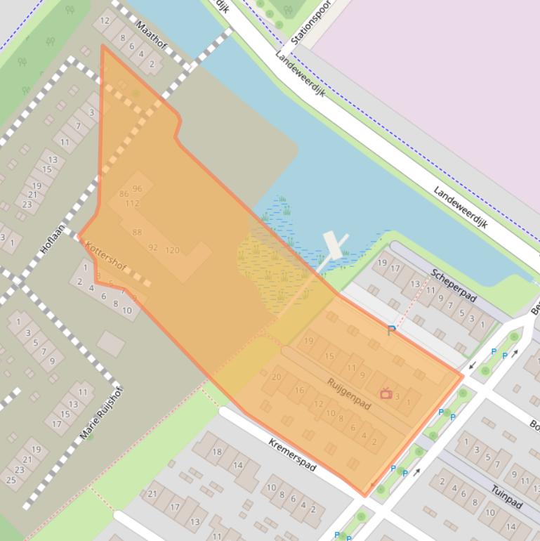 Kaart van postcodegebied 6905VP.