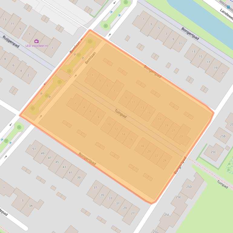 Kaart van postcodegebied 6905VX.