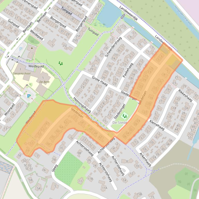 Kaart van postcodegebied 6905WK.