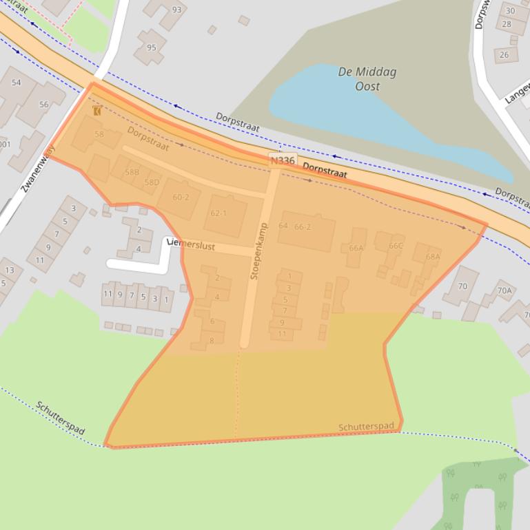 Kaart van postcodegebied 6909AM.