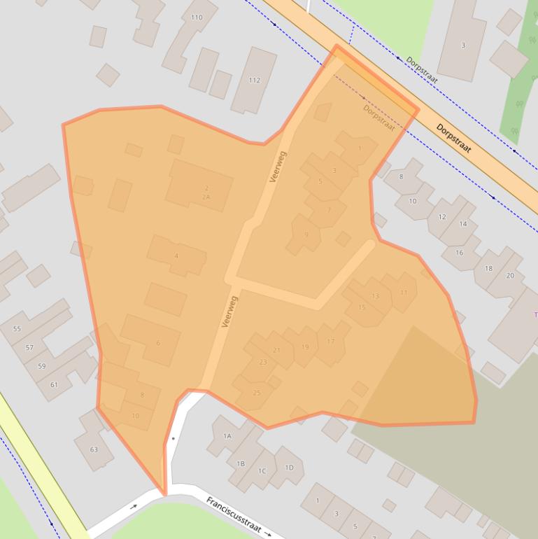 Kaart van postcodegebied 6909AR.