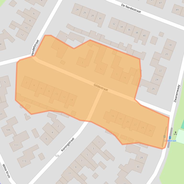 Kaart van postcodegebied 6909BH.