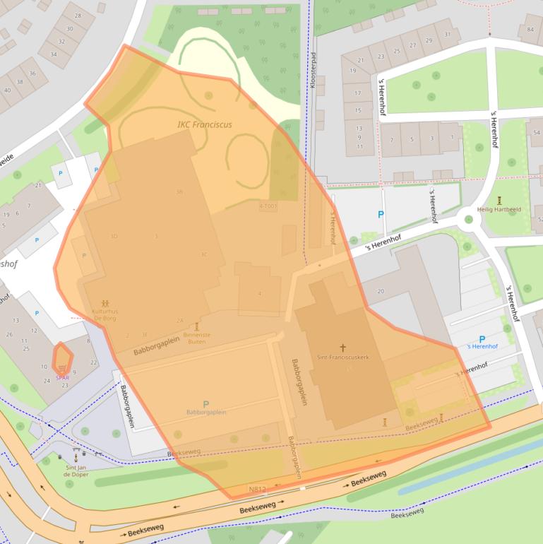 Kaart van postcodegebied 6909DW.