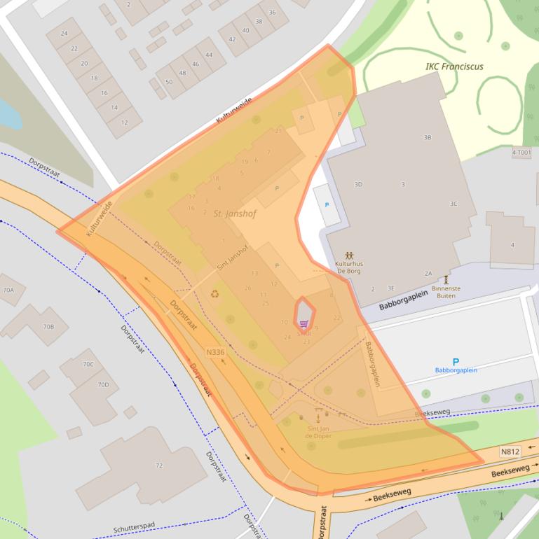 Kaart van postcodegebied 6909GA.