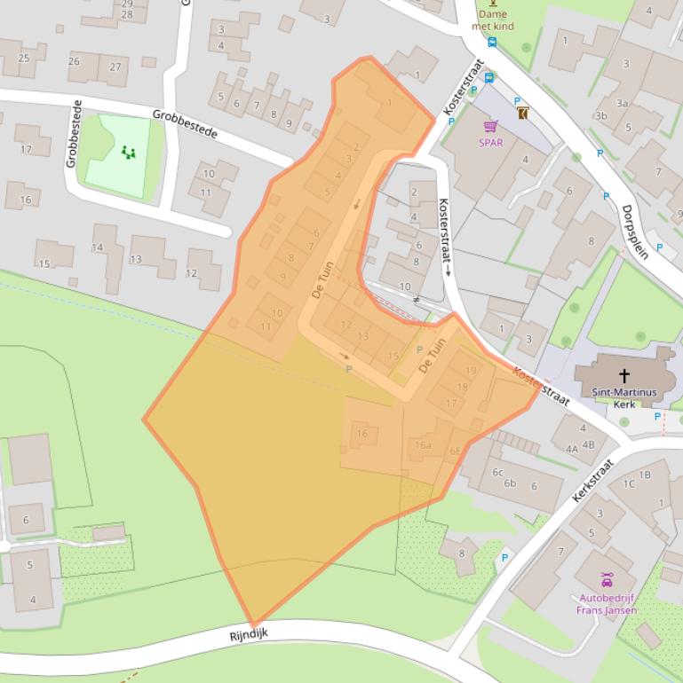 Kaart van postcodegebied 6911AH.