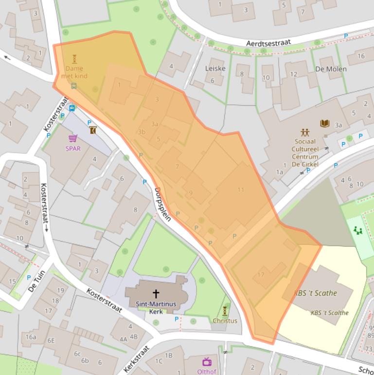 Kaart van postcodegebied 6911AJ.