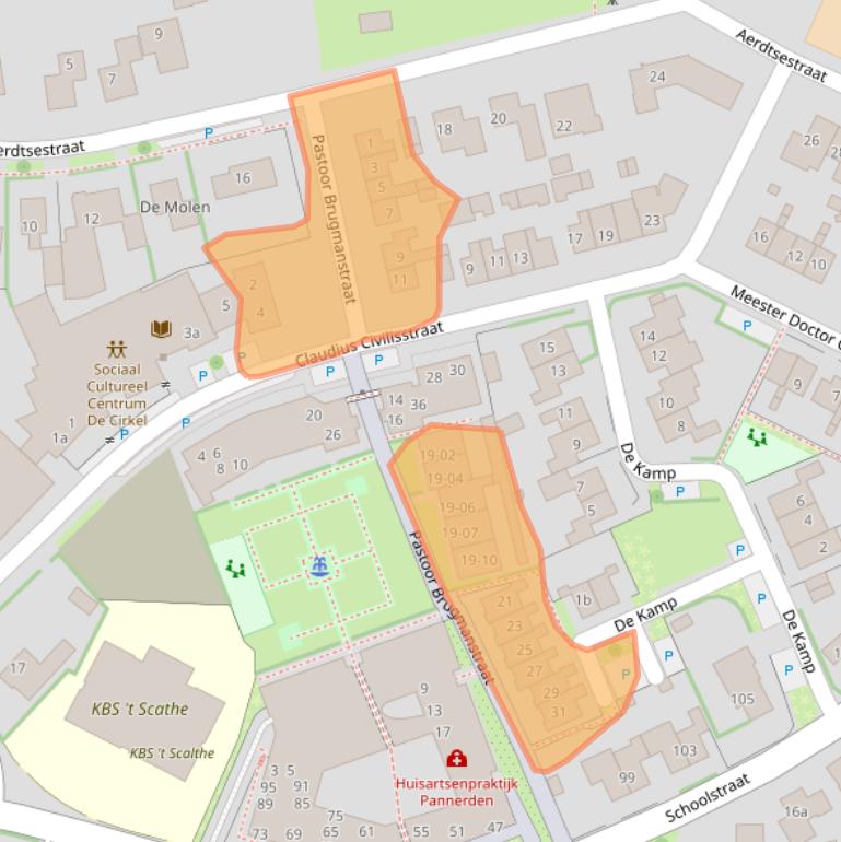 Kaart van postcodegebied 6911AV.