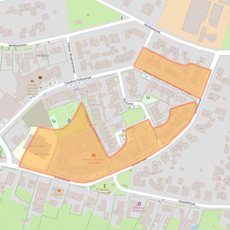 Kaart van postcodegebied 6911AX.