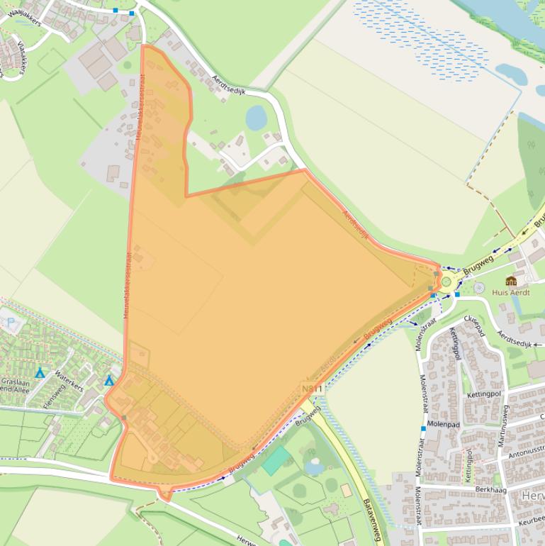 Kaart van postcodegebied 6913AA.