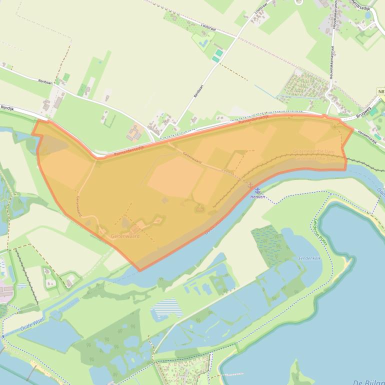 Kaart van postcodegebied 6913KJ.