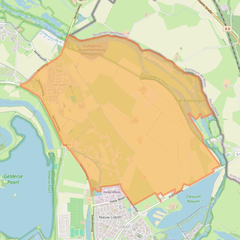 Kaart van postcodegebied 6914.