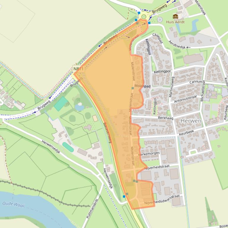 Kaart van postcodegebied 6914AC.