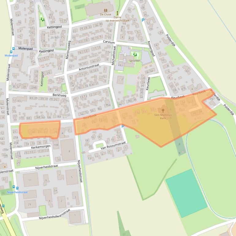 Kaart van postcodegebied 6914AE.