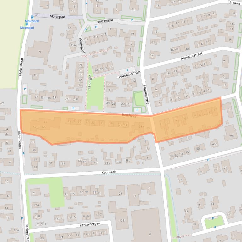Kaart van postcodegebied 6914AJ.