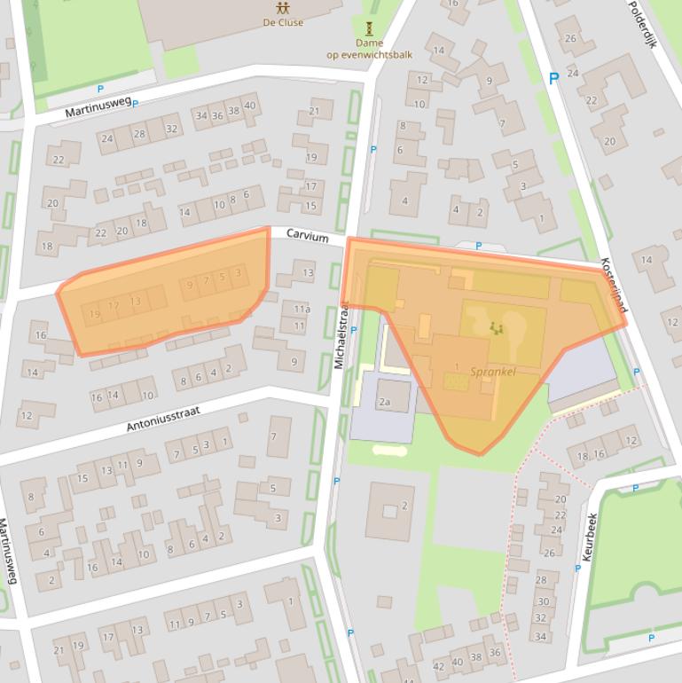 Kaart van postcodegebied 6914AP.