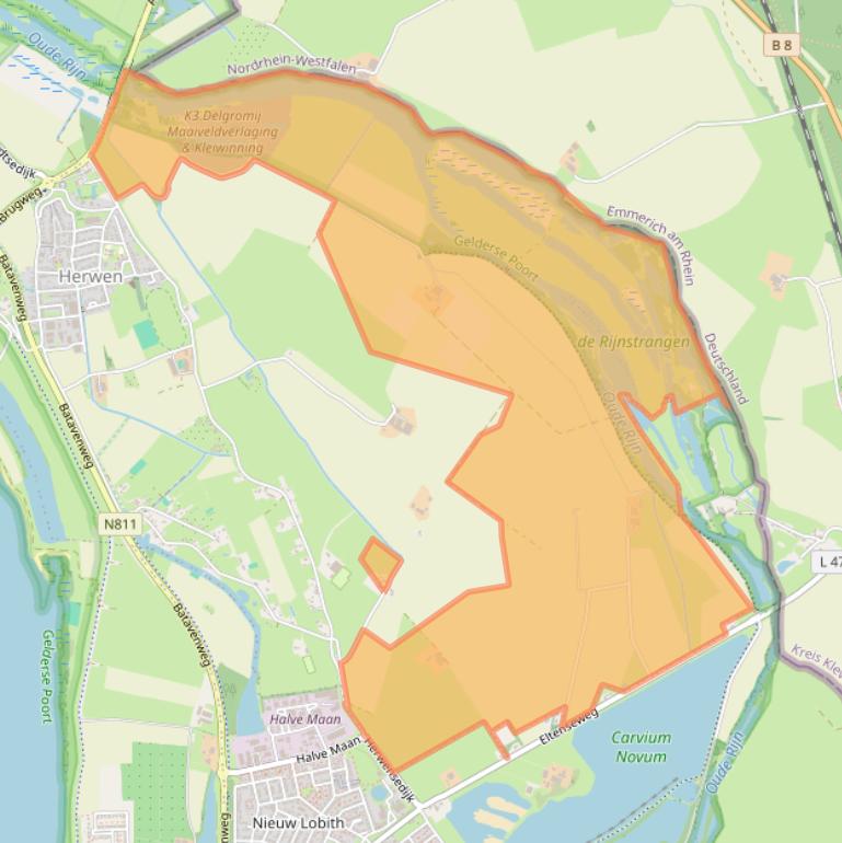 Kaart van postcodegebied 6914KA.