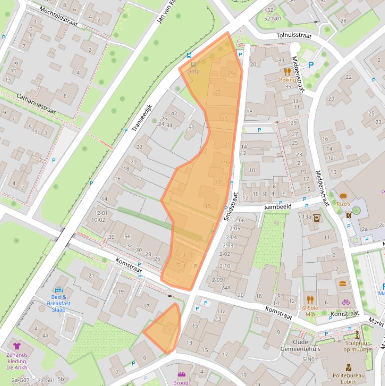 Kaart van postcodegebied 6915AJ.