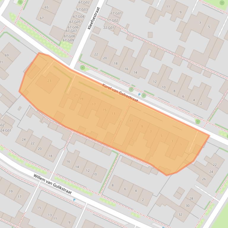 Kaart van postcodegebied 6915XM.