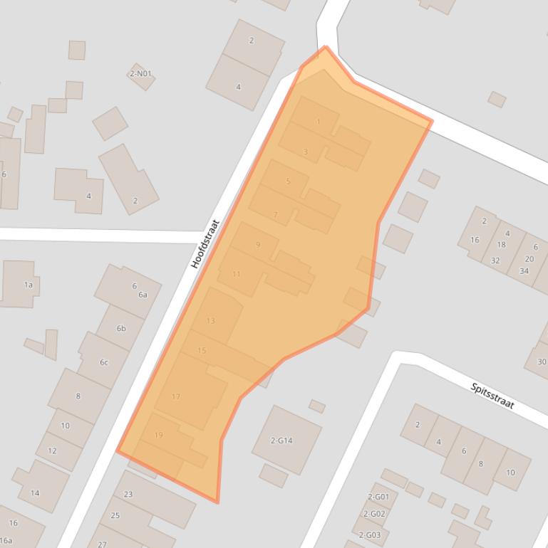 Kaart van postcodegebied 6916AA.