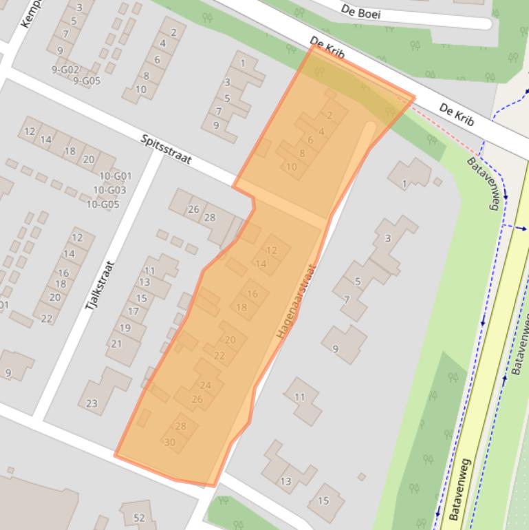 Kaart van postcodegebied 6916AG.